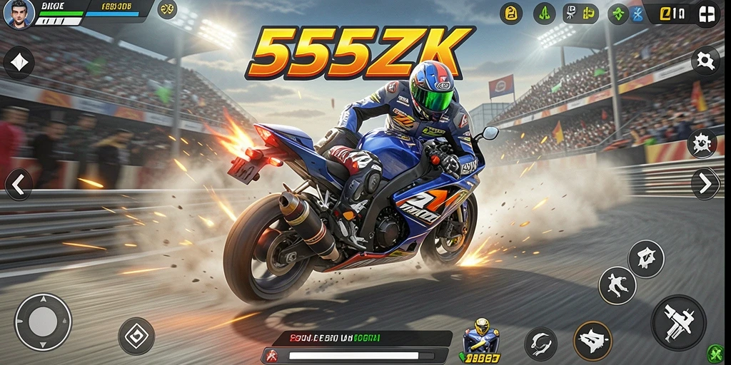 Tangkapan layar utama dari gameplay Motor Racing yang menegangkan.