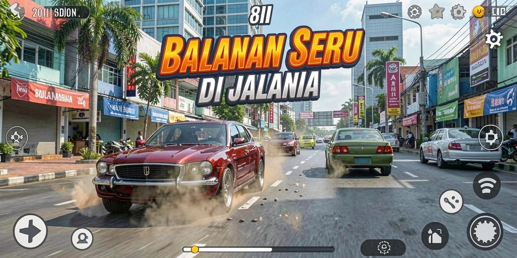 Tampilan permainan Racing 8II yang penuh aksi dan adrenalin.