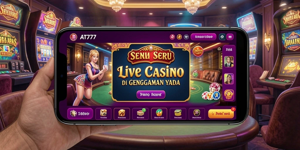 Screenshot AT777 menampilkan gameplay Live Casino yang menarik dan interaktif.