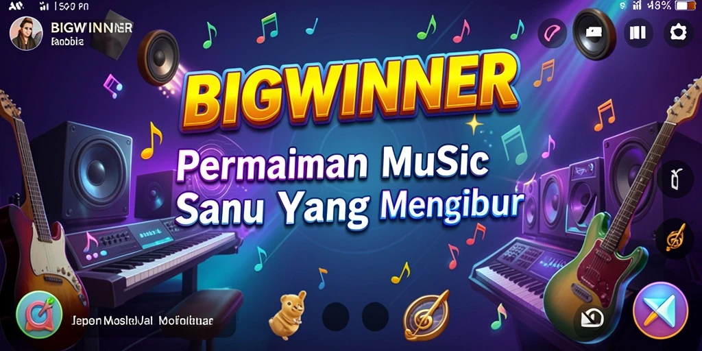 Screenshot utama BIGWINNER saat gameplay musik yang seru dan interaktif.