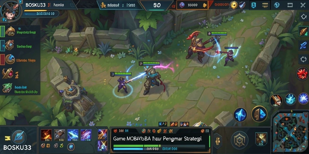 Gambar gameplay epik dari <strong>BOSKU33</strong> yang menunjukan pertarungan tim.