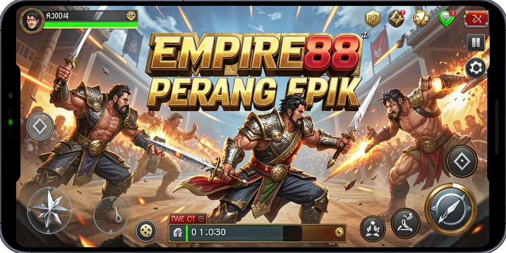 Screenshot gameplay <strong>EMPIRE88</strong> yang menunjukkan pertarungan seru dan karakter menarik.