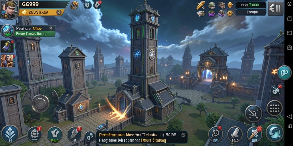 Screenshot utama GG999 menampilkan aksi pertahanan menara yang seru.