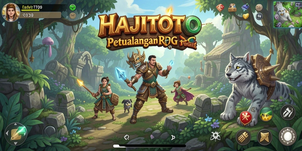 Tangkapan layar menampilkan aksi seru dalam game RPG HAJITOTO.