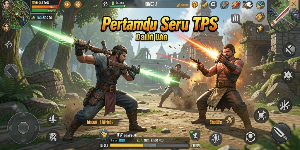 Tampilan gameplay mendebarkan dari IDNSERU, siap untuk bertempur.