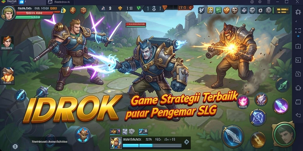 Tangkapan layar utama <strong>IDROK</strong> menampilkan aksi strategi intens dalam pertempuran.