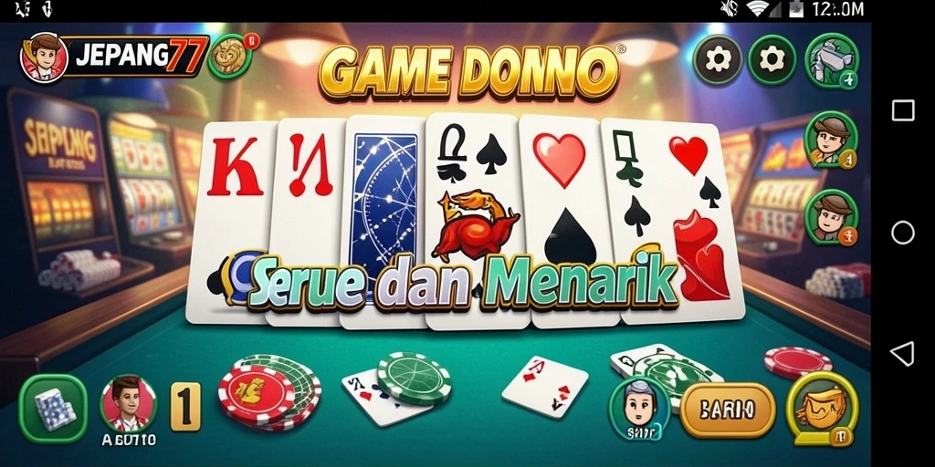 Tampilan gameplay menarik dari JEPANG77 dengan suasana Domino yang seru.