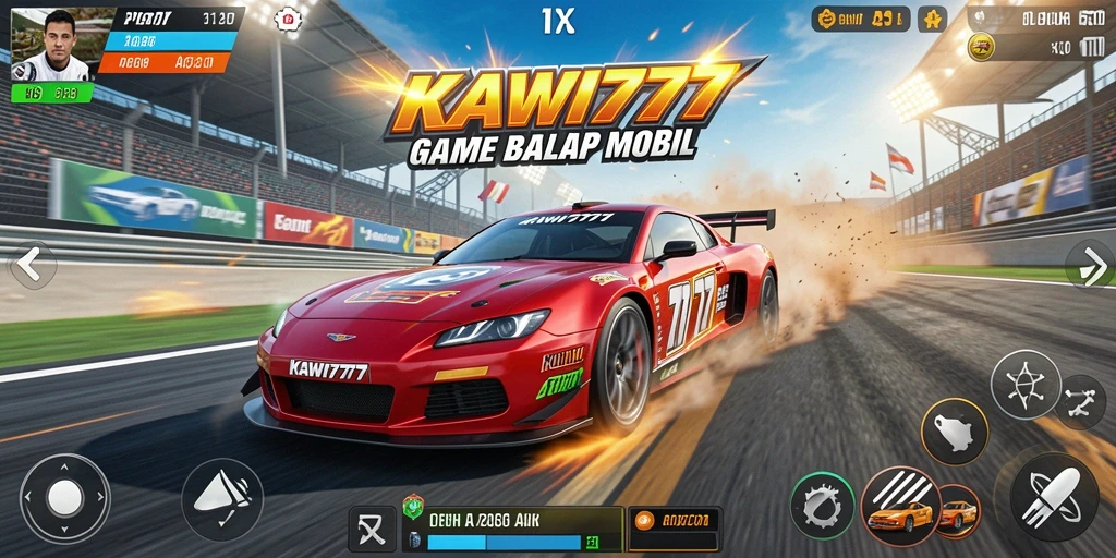 Tampilan gameplay balap yang seru dan menegangkan dari KAWI777.