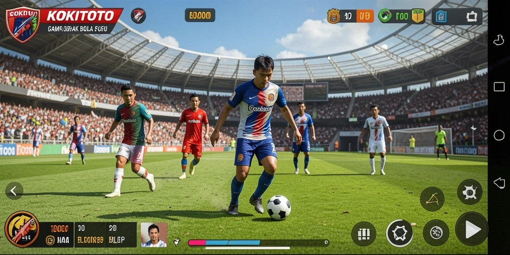 Gameplay KOKITOTO yang menegangkan di lapangan sepak bola.