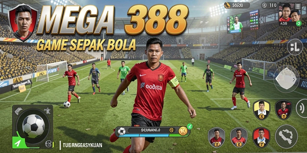 Tangkapan layar permainan sepak bola yang mendebarkan.