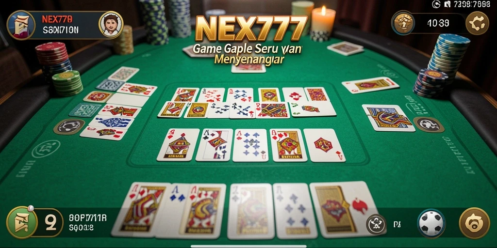 Tampilan gameplay seru dan interaktif NEX777 dalam permainan Gaple.