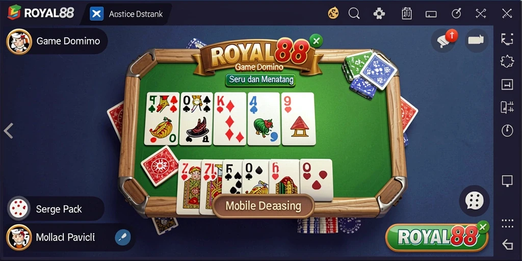 Tampilan gameplay seru dari game Domino ROYAL88.