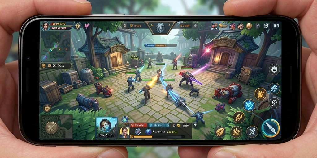 Screenshot menunjukkan tampilan menarik dari gameplay SLG RPVIP2.