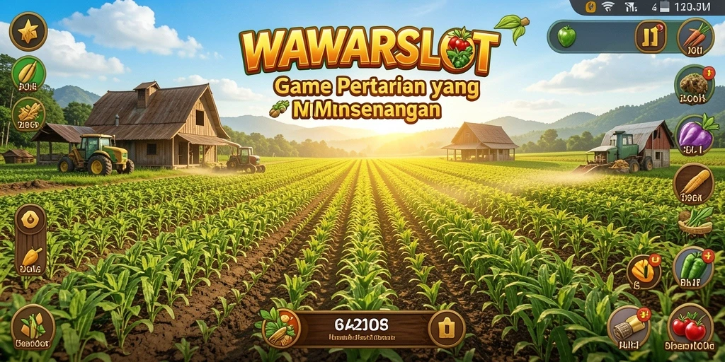 Tampilan gameplay WAWARSLOT dengan kebun yang indah dan tanaman subur.